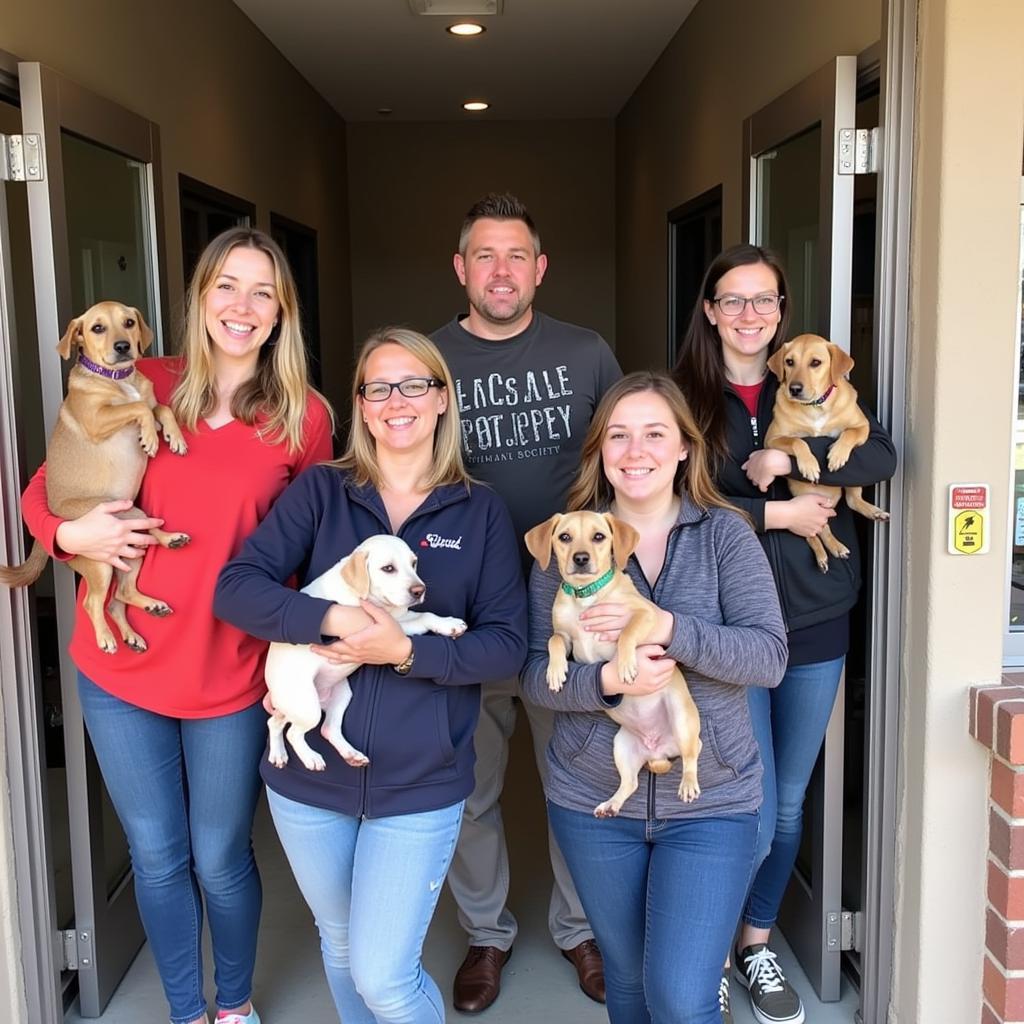 Happy adopters with their new pets from Flagstaff Humane Society