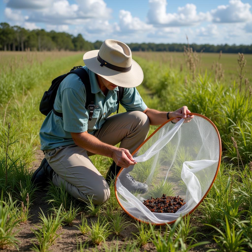 Florida Entomologist Conducting Field Research