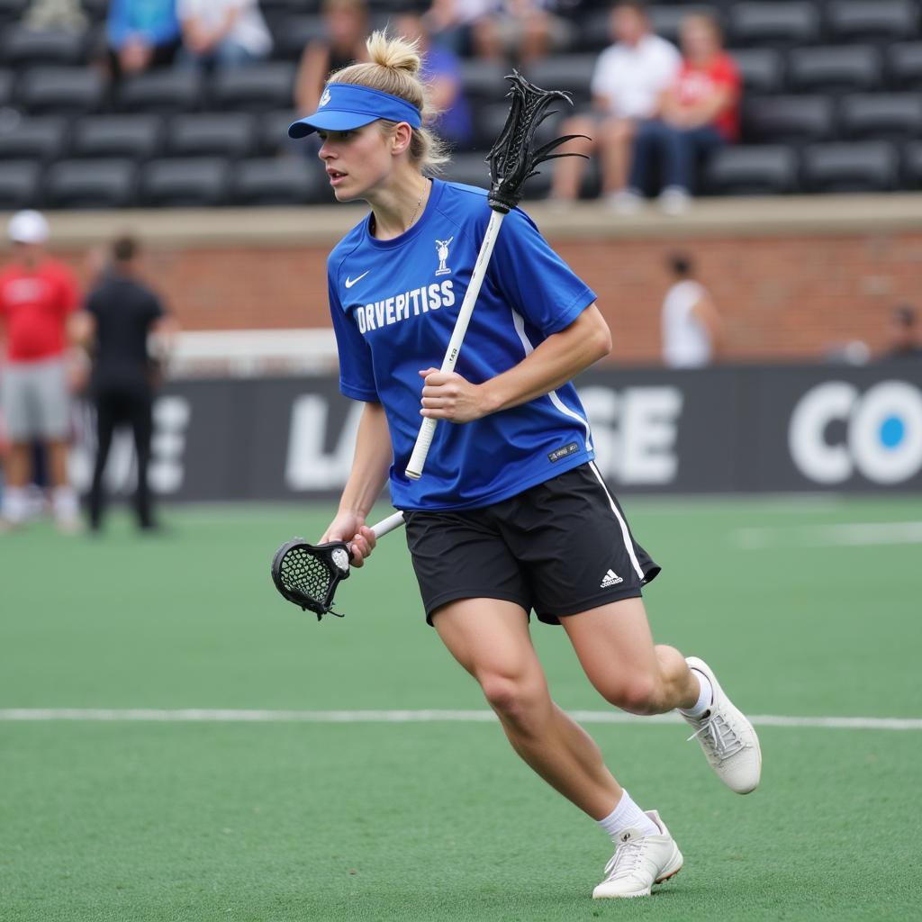 Lacrosse Player Wearing Flow Society Shorts in Action