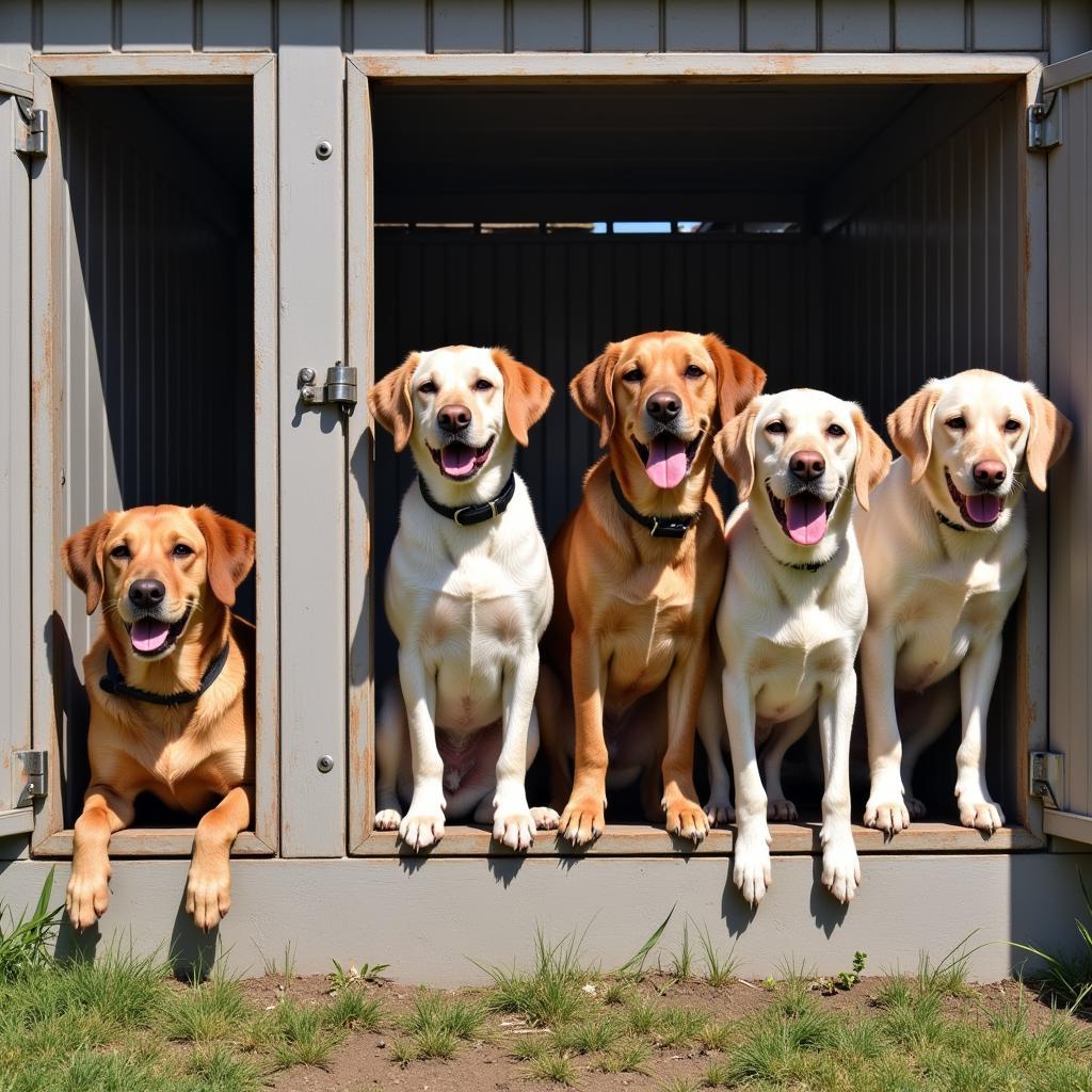 Dogs awaiting adoption at FM Humane Society