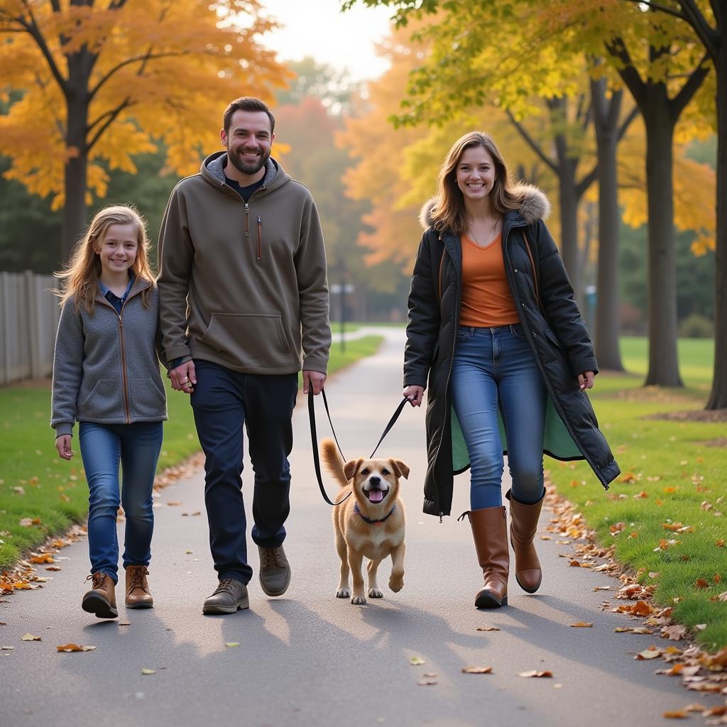 A happy dog finds its forever home, leaving the Fond du Lac Humane Society with its new family.