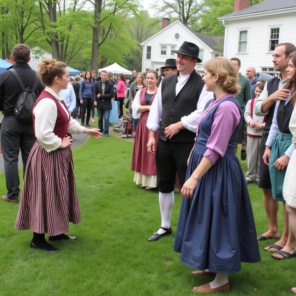 A historical reenactment event at the Framingham Historical Society