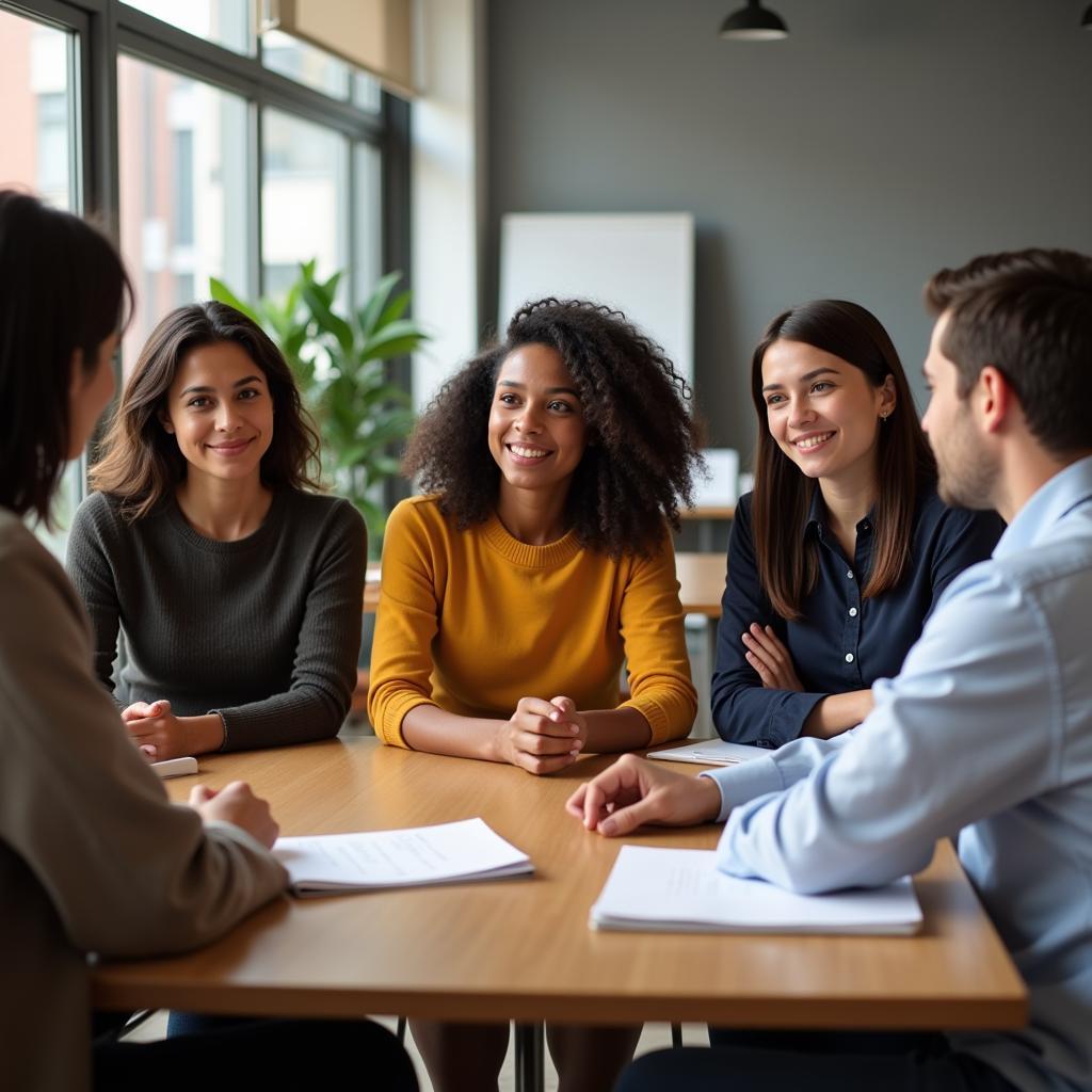 Members of a fraternal benefit society, representing diverse backgrounds, engaged in a lively discussion