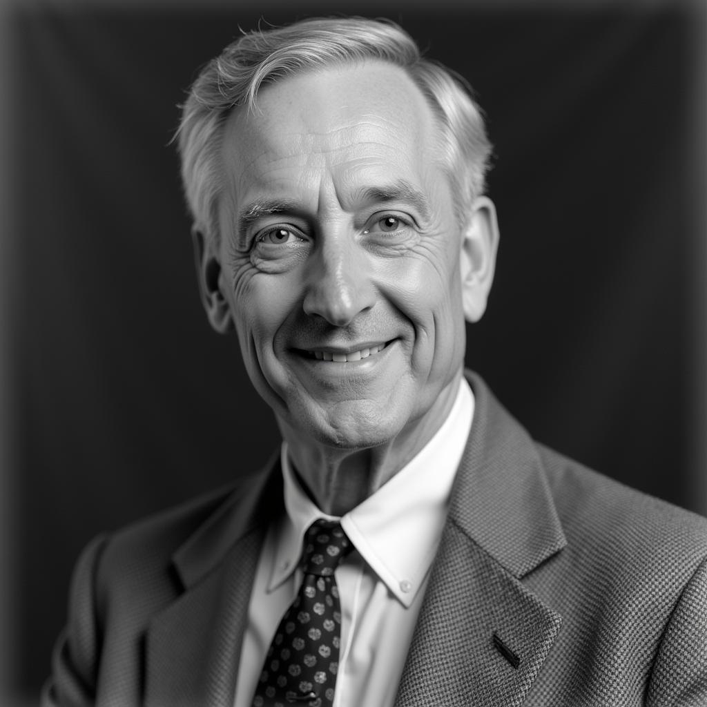 Black and white portrait of Fred Hart Williams, a distinguished-looking man with a kind face.