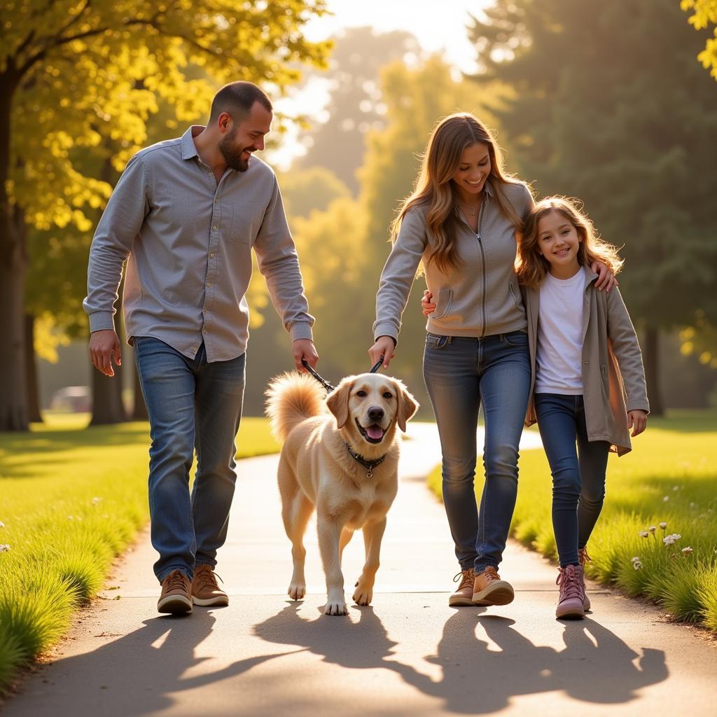 Happy Family with Adopted Dog from Fremont Humane Society