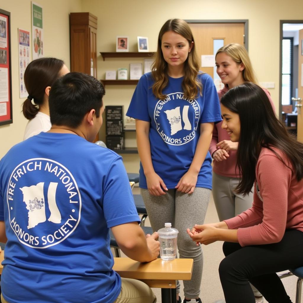 French Honors Society Students Participating in Community Service