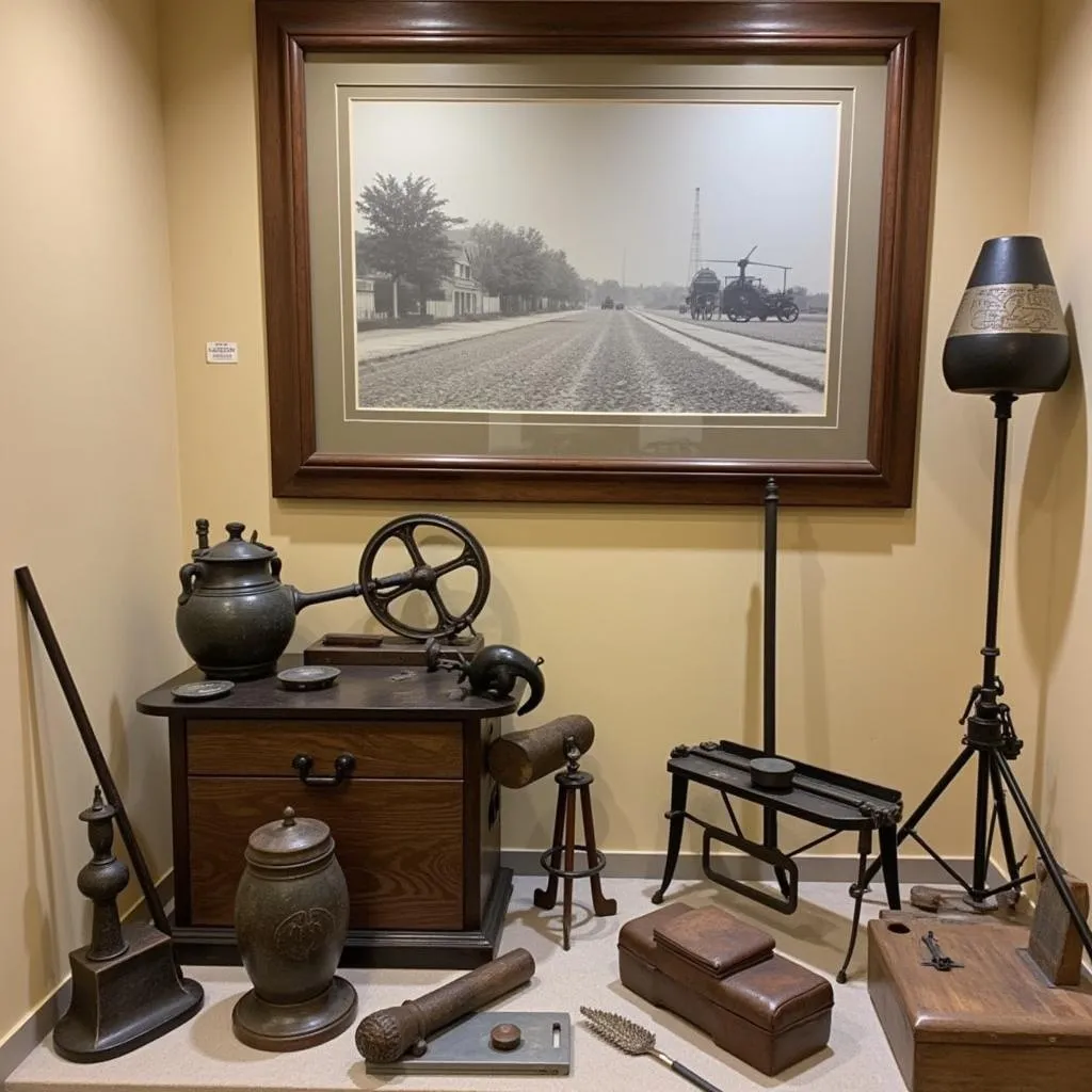 An exhibit at the Fresno Historical Society highlighting Fresno's agricultural roots