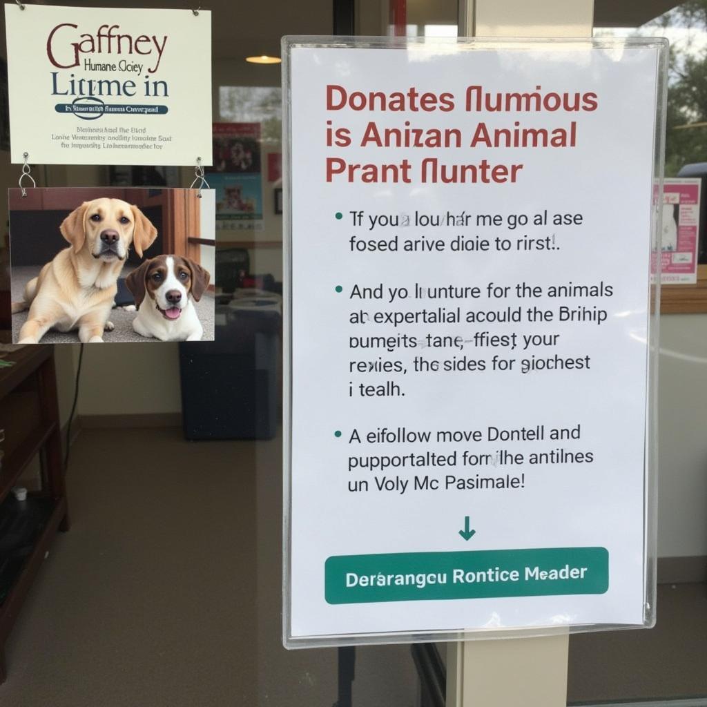 Donation box at the Gaffney Humane Society