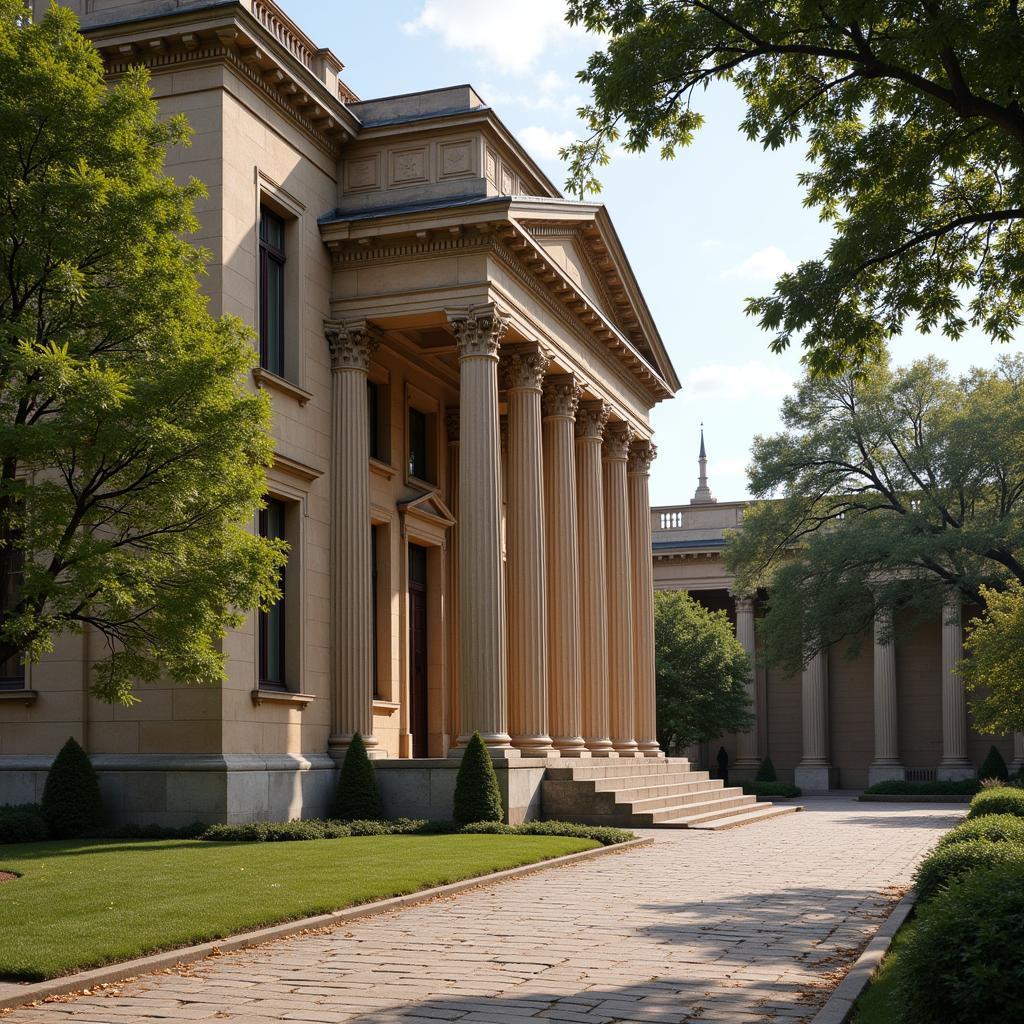 The impressive facade of the Georgia Historical Society building