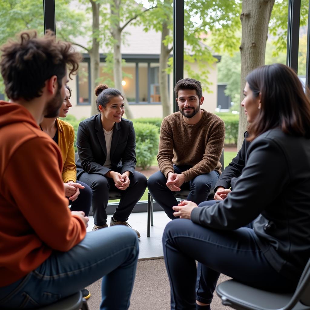 Group discussion after playing Good Society RPG