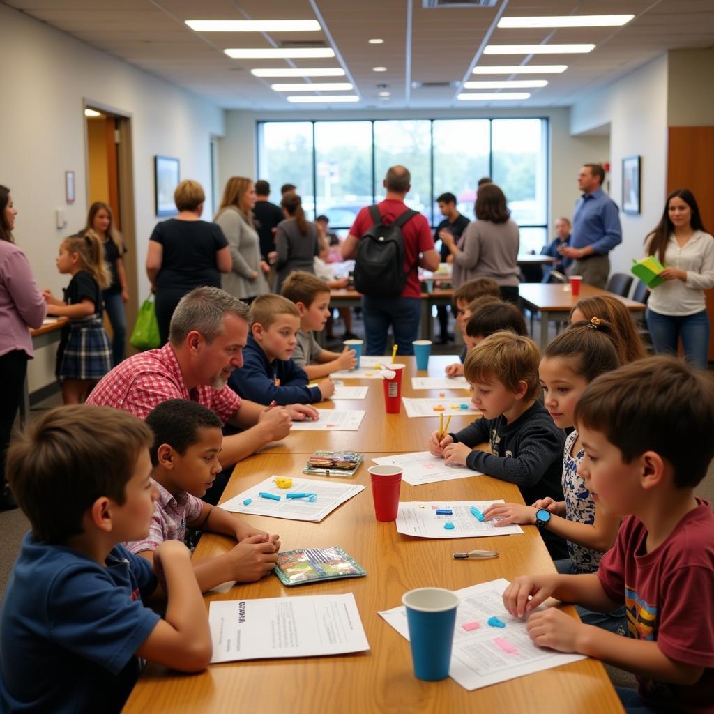 Community members gather for an event at the Goshen Public Library