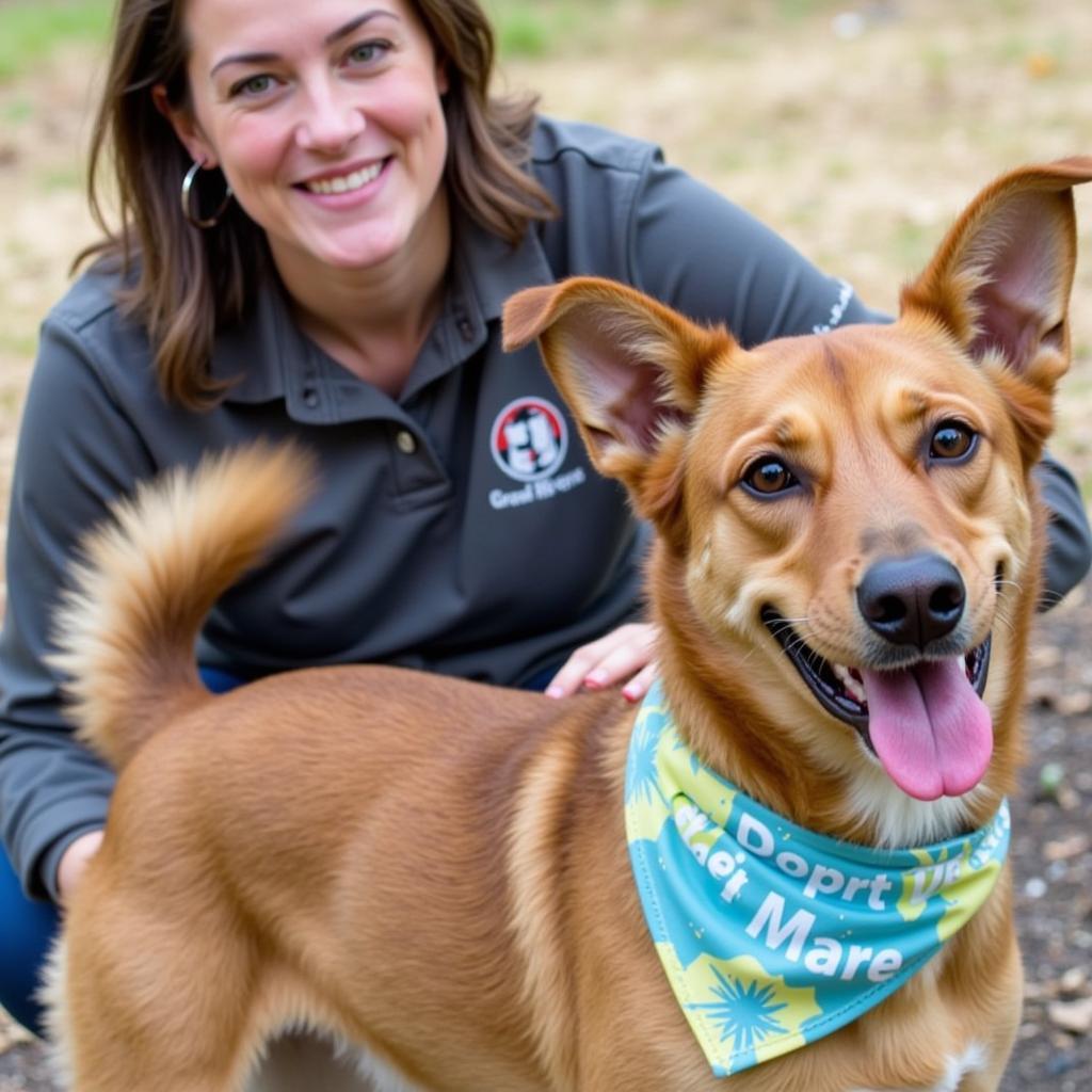 A happy dog on adoption day at Grand Rivers Humane Society