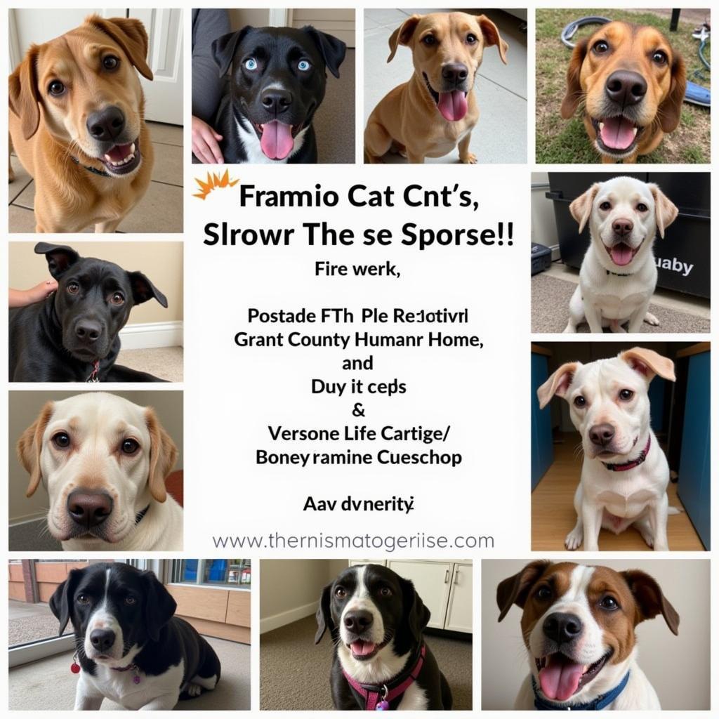 Dogs and cats available for adoption at the Grant County Humane Society