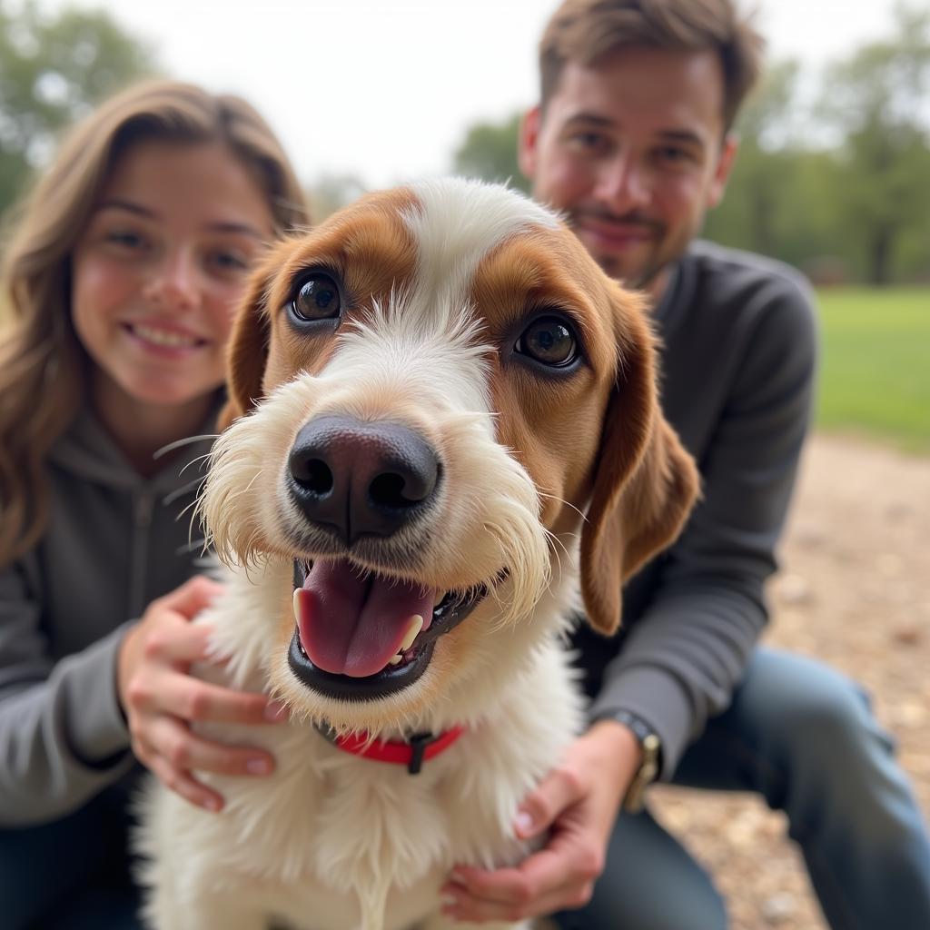 A happy dog adopted from the Grant County Humane Society