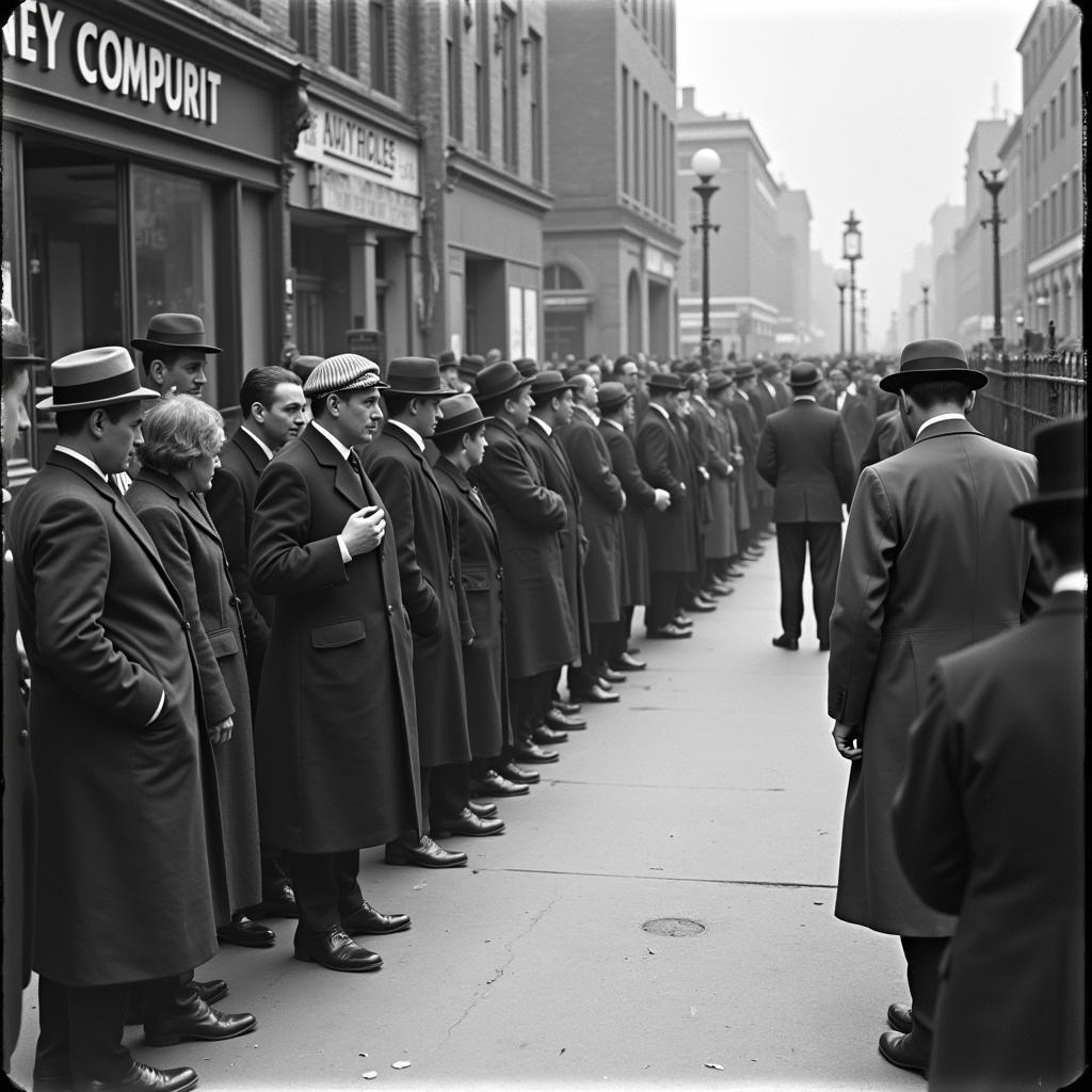 People in Breadline During the Great Depression