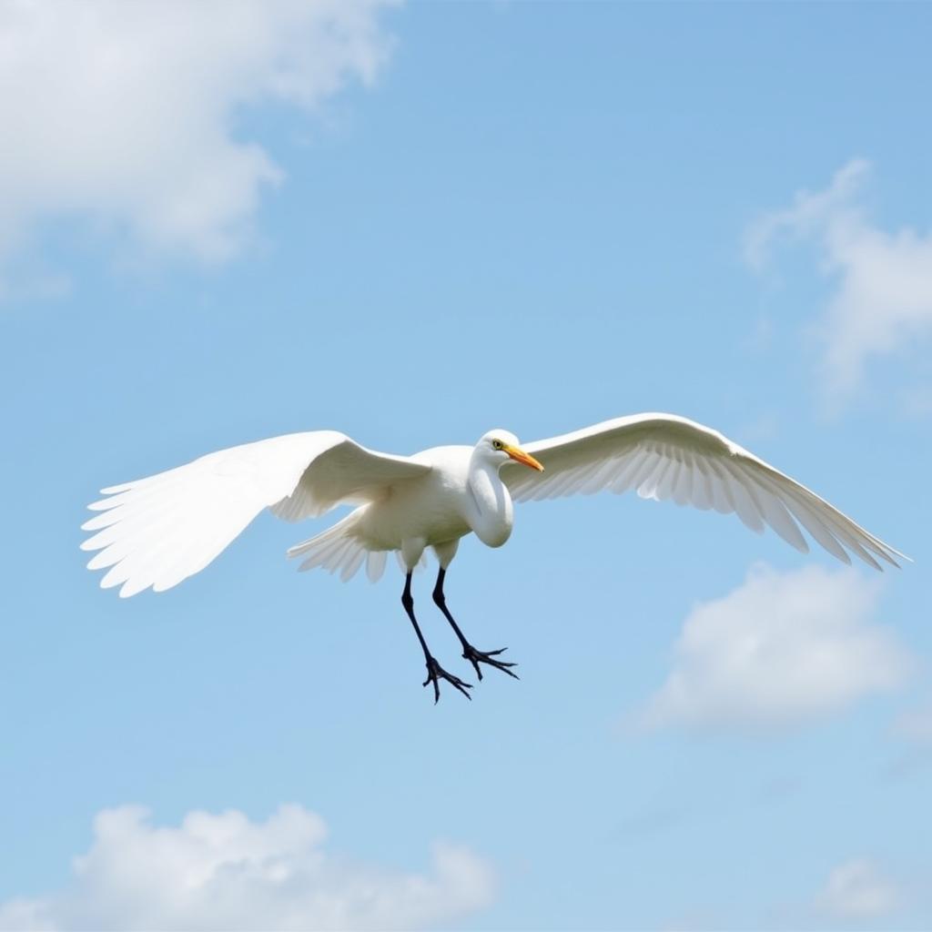 Great Egret Soaring in Flight