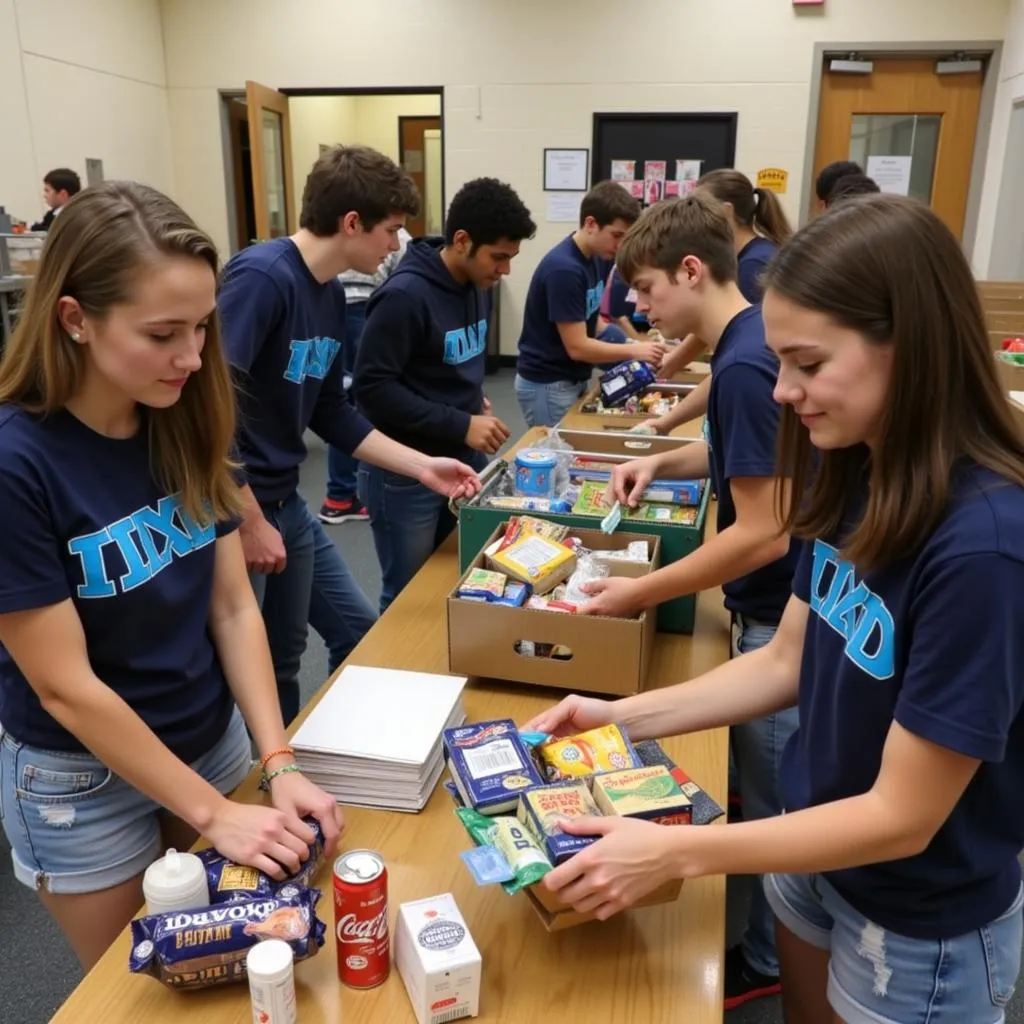 Members Volunteering at Local Food Bank