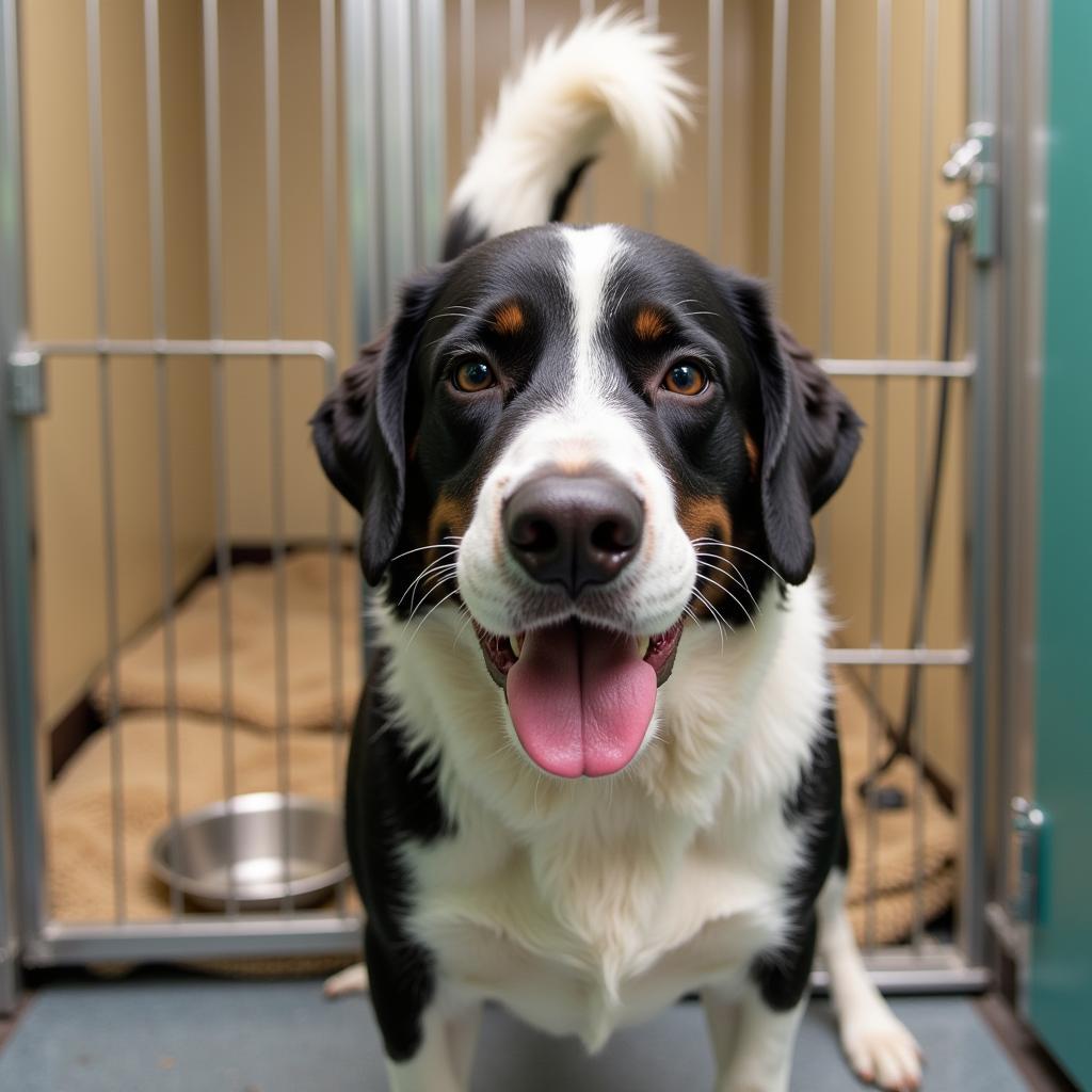 Happy Dog in Greeneville Humane Society Kennel