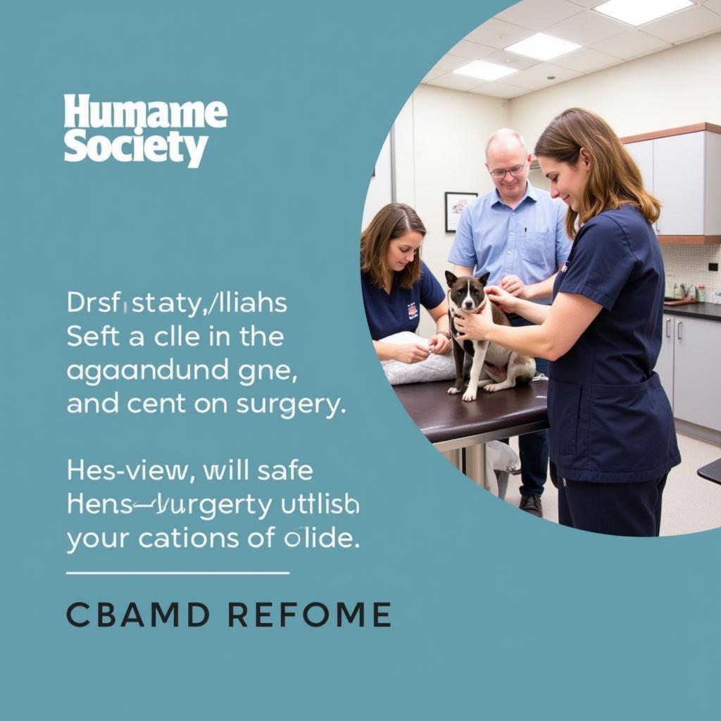 Veterinarians performing spay/neuter procedures at a humane society clinic