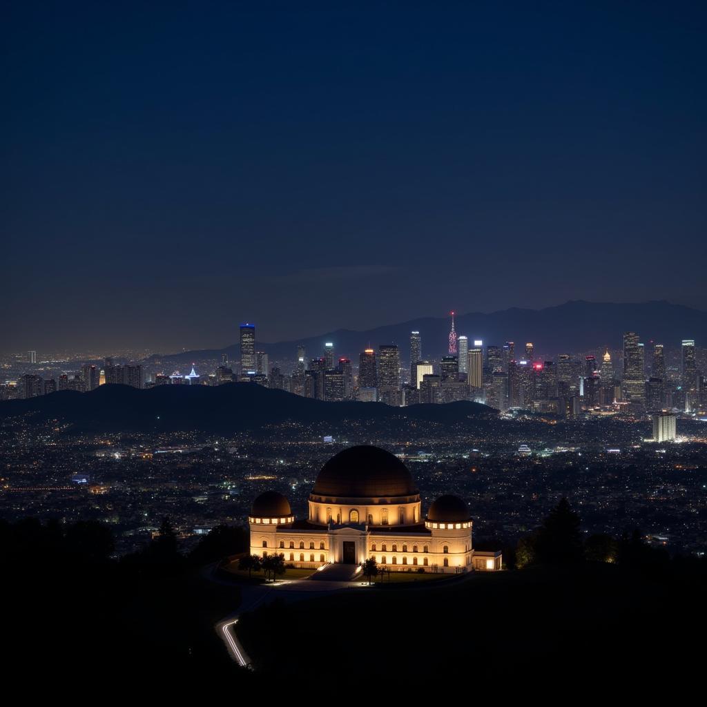 Griffith Observatory Illuminated at Night