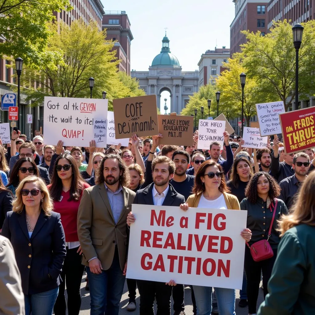 Group of People Protesting Against Discrimination