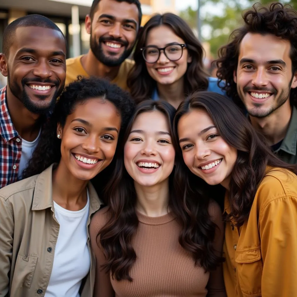 Group of People from Different Cultures Smiling