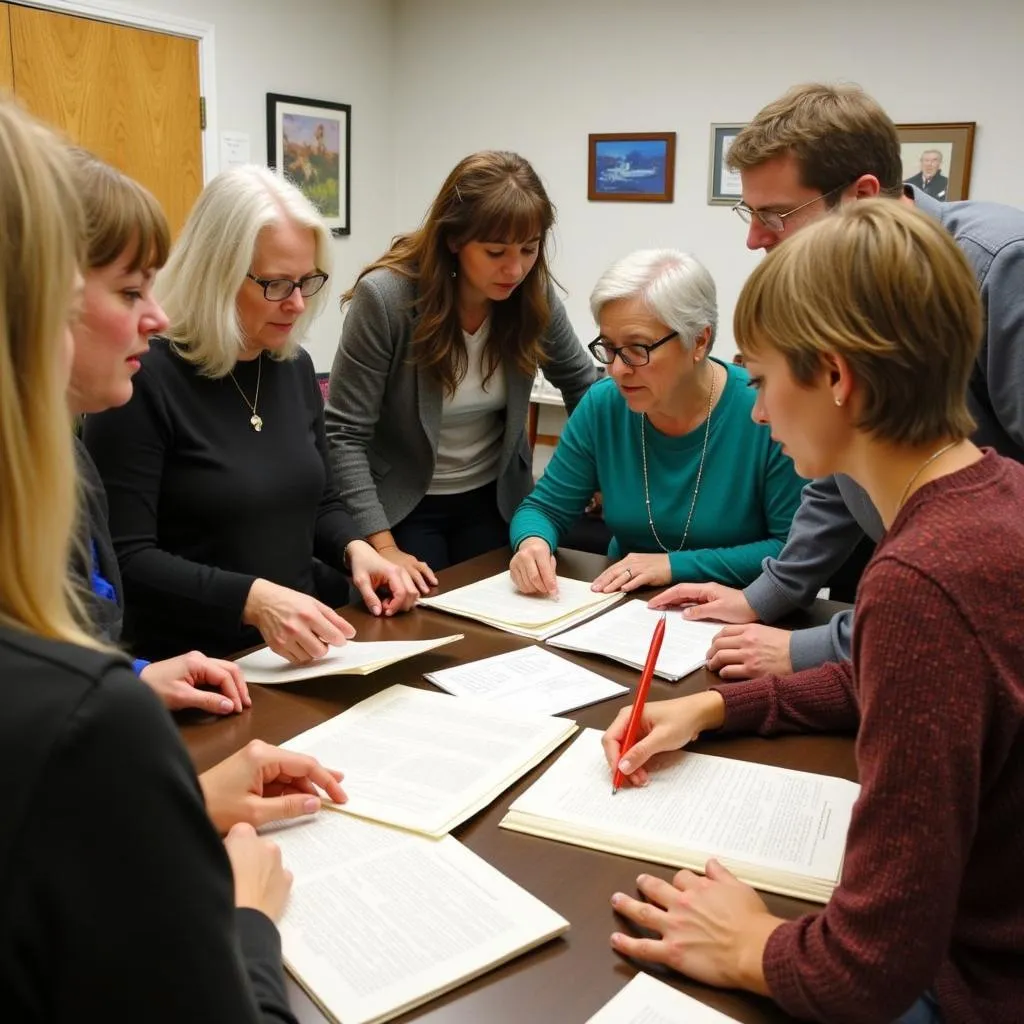 Genealogy Researchers Collaborating at Carroll County Society