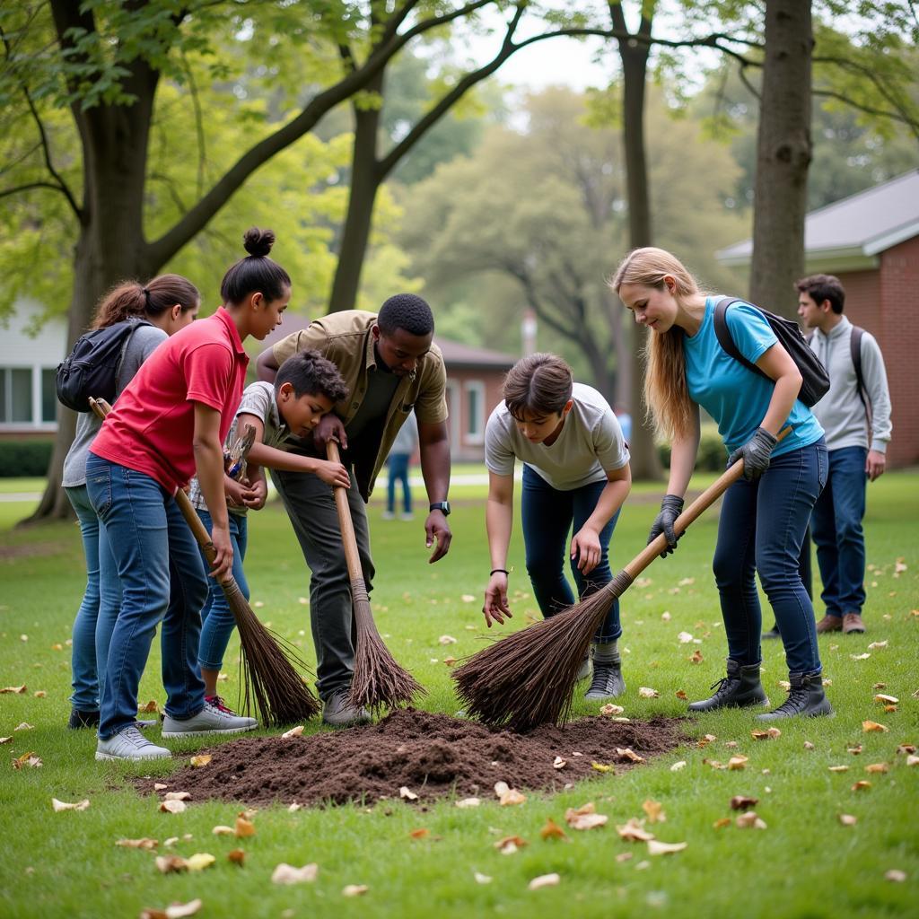 Group of Volunteers Cleaning a Park