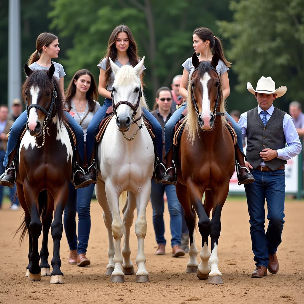 Gypsy Vanner Horses and Handlers at a Show Competition