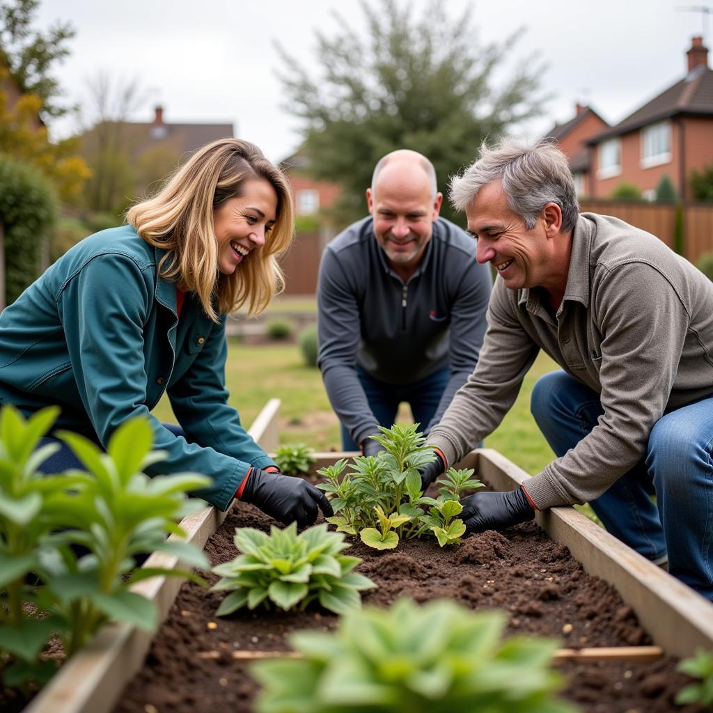 Halifax staff volunteering at a local community garden in Middlesbrough.