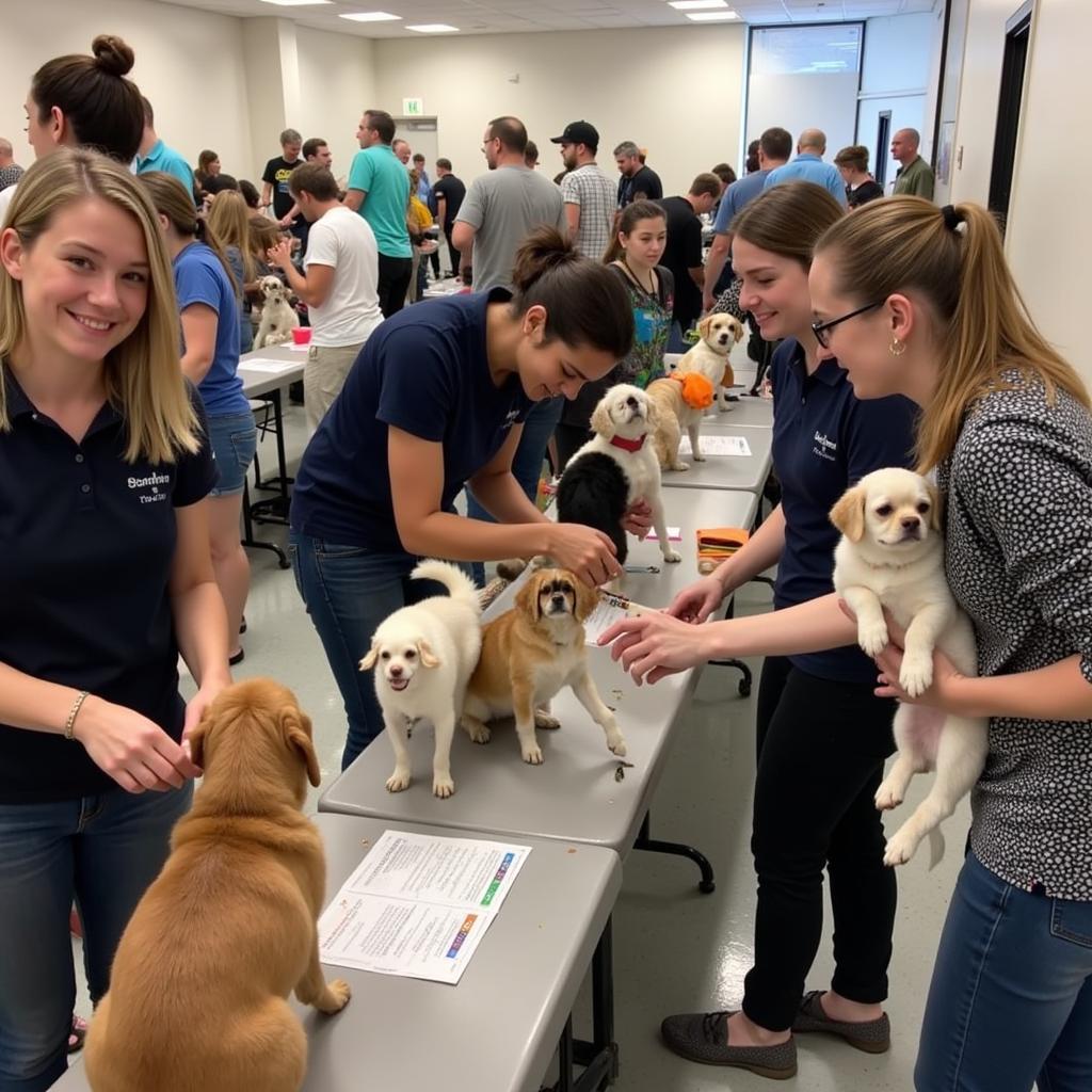 Dogs and cats awaiting adoption at the Halifax Humane Society event in Volusia Mall