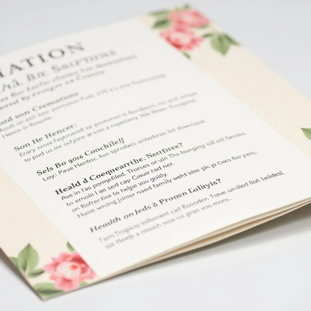 Brochure explaining cremation options at Hamel-Lydon