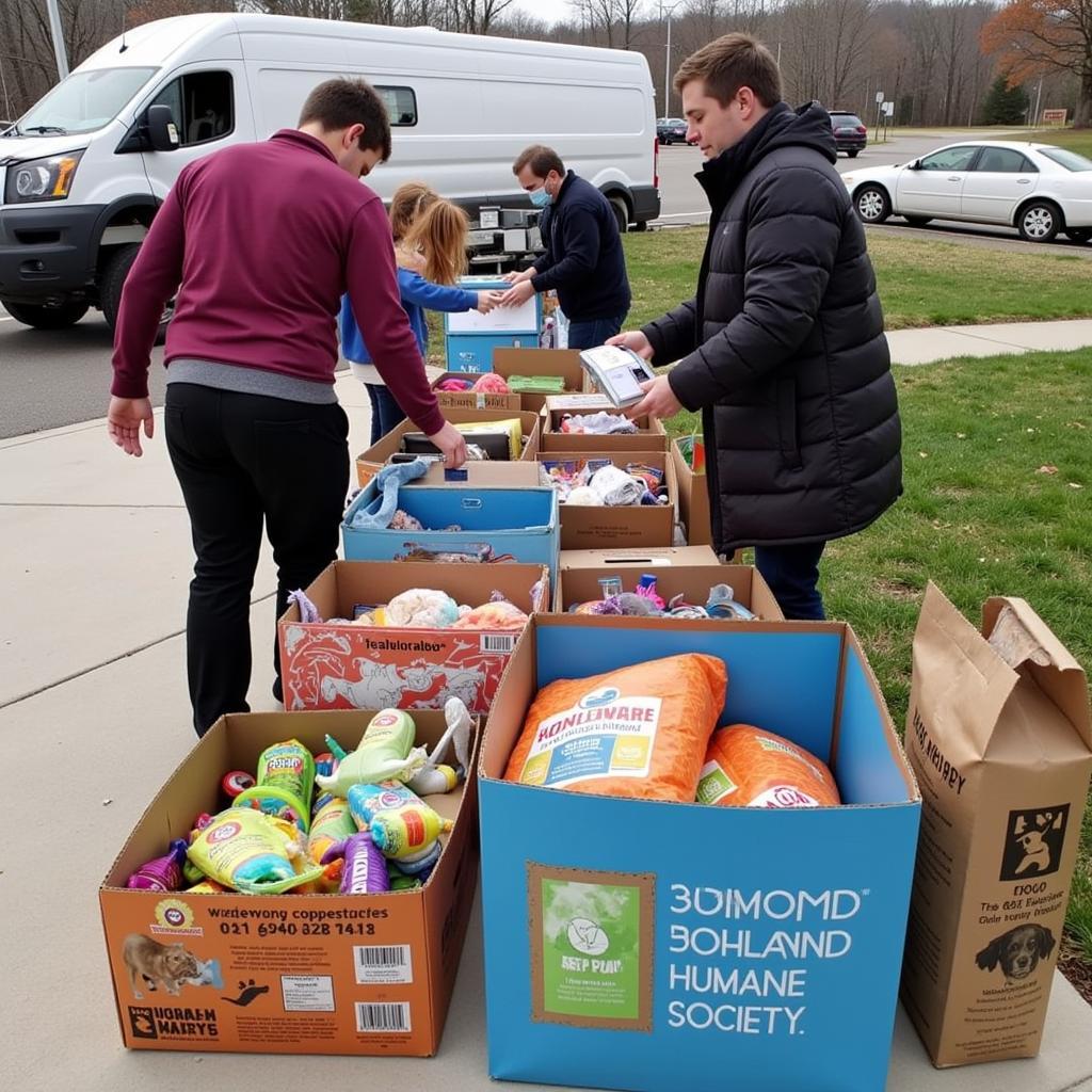 Community Members Donating Supplies at Hammond Humane Society