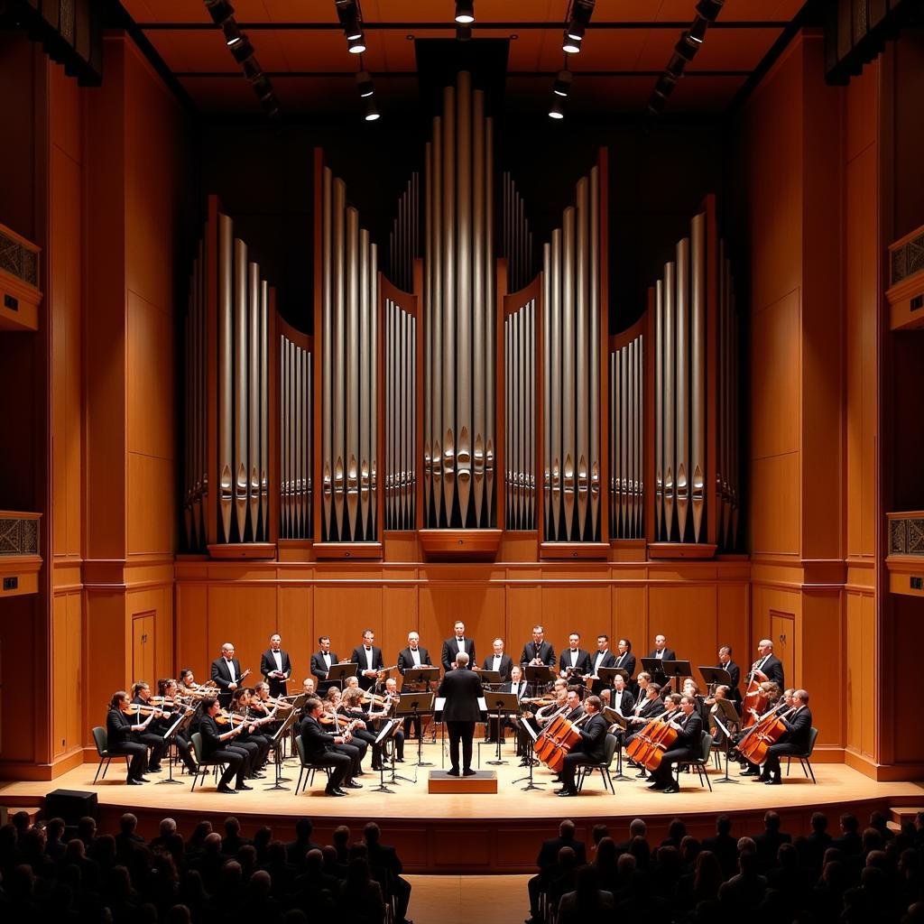 The Handel and Haydn Society performing at Symphony Hall in Boston