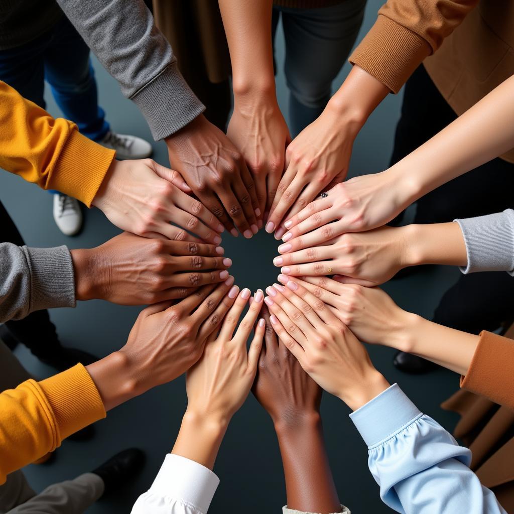 United hands symbolizing hope