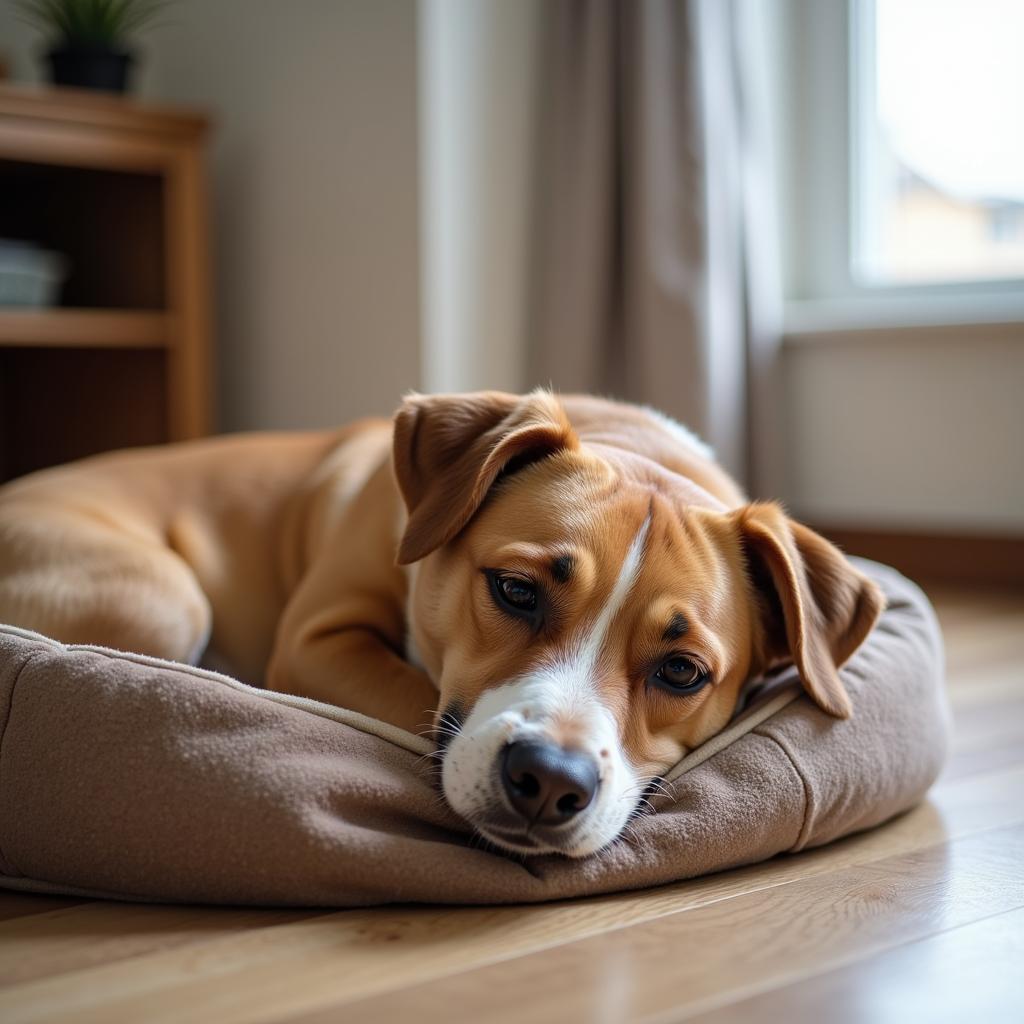 Happy Dog in New Home After Adoption