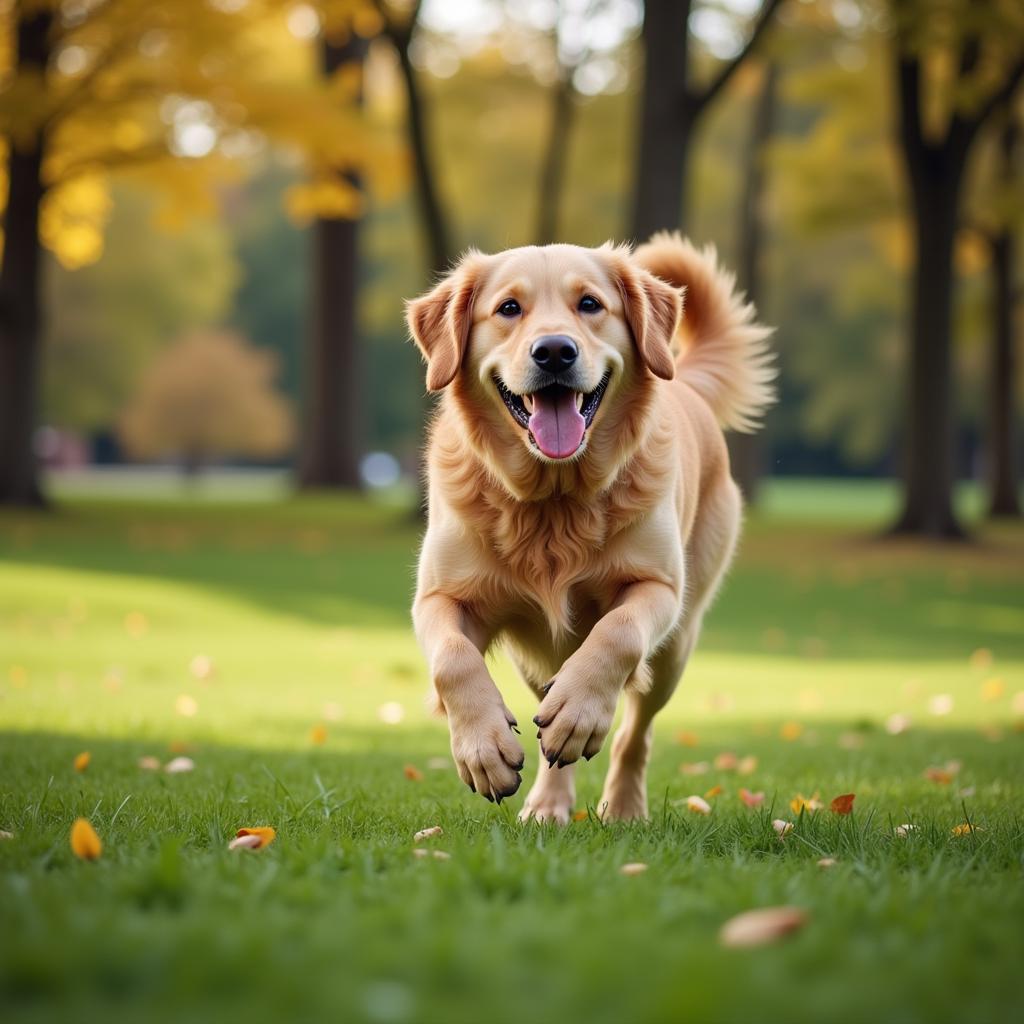 Happy Dog Playing after Neutering