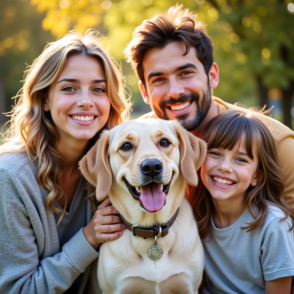 Happy Family with Adopted Dog from Crawfordsville Humane Society