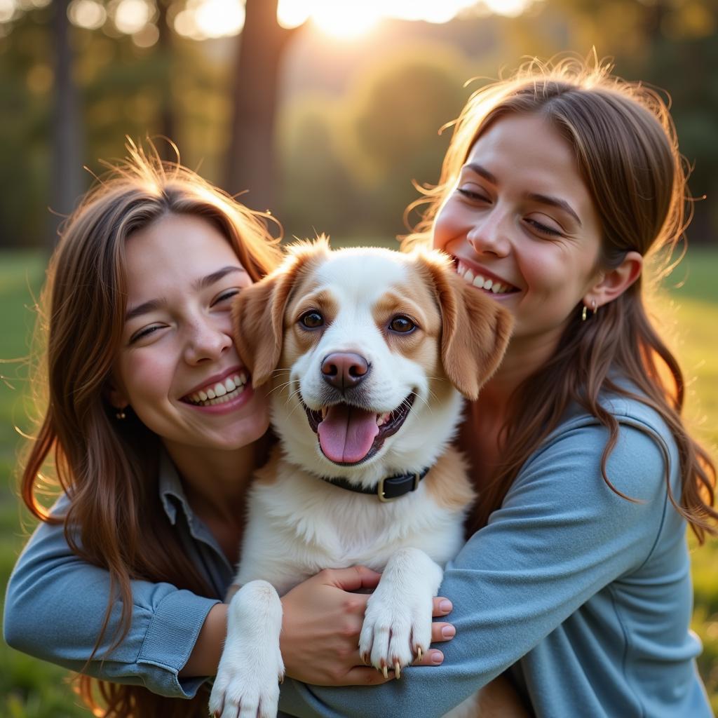 A Family Welcomes Home Their Adopted Dog