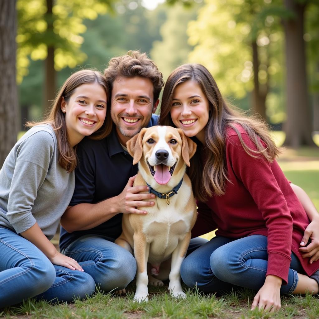 Happy Family with Adopted Dog from Gloucester VA Humane Society