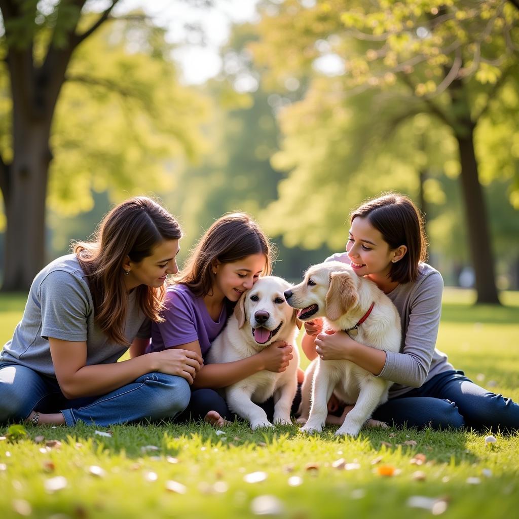 A happy family with their newly adopted dog from the Humane Society of Greenfield Indiana.