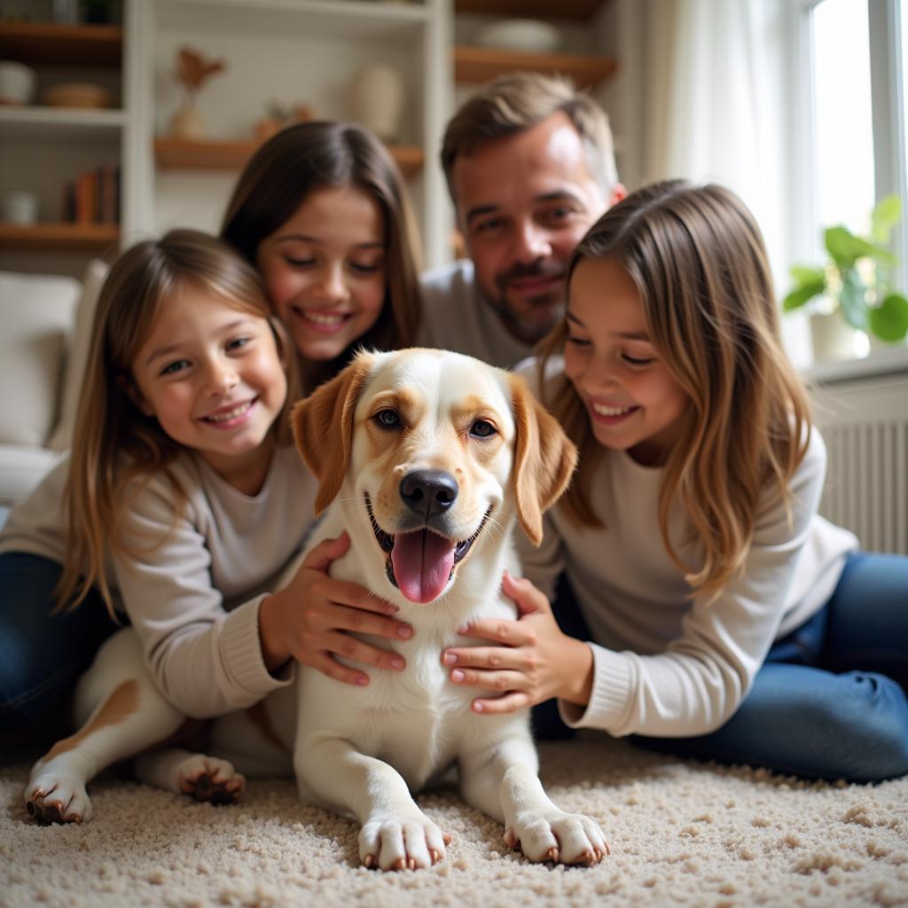  A Family Welcomes Home Their Adopted Dog 