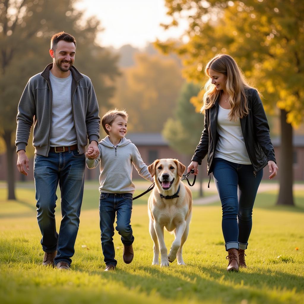 Happy Family with Adopted Dog - McPherson Humane Society