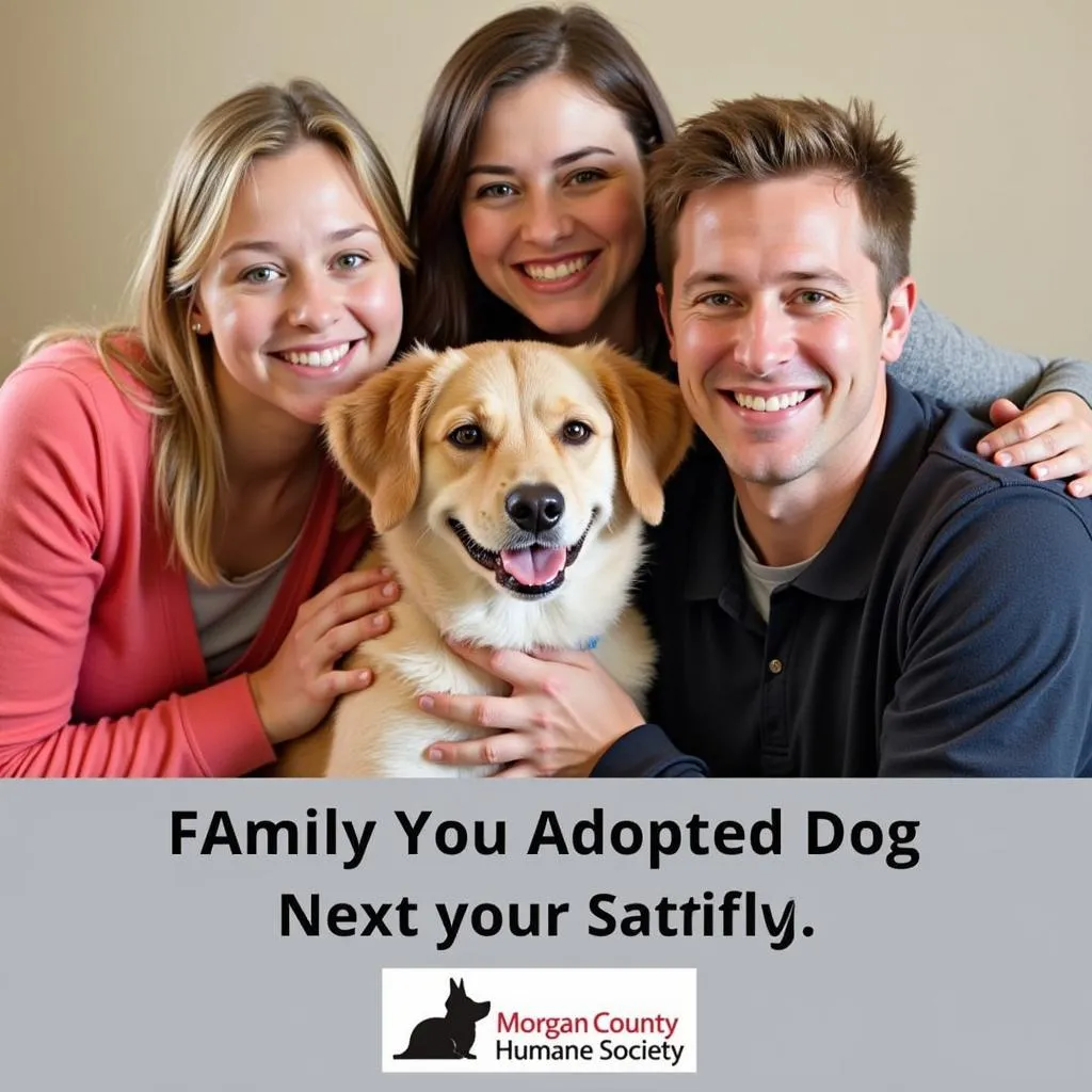 Happy Family with Adopted Dog from Morgan County Humane Society