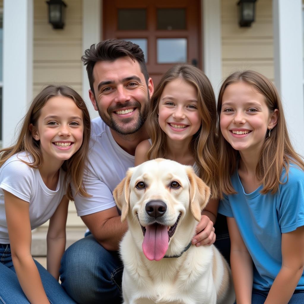 Happy Family with Adopted Dog from Nacogdoches, Texas Humane Society