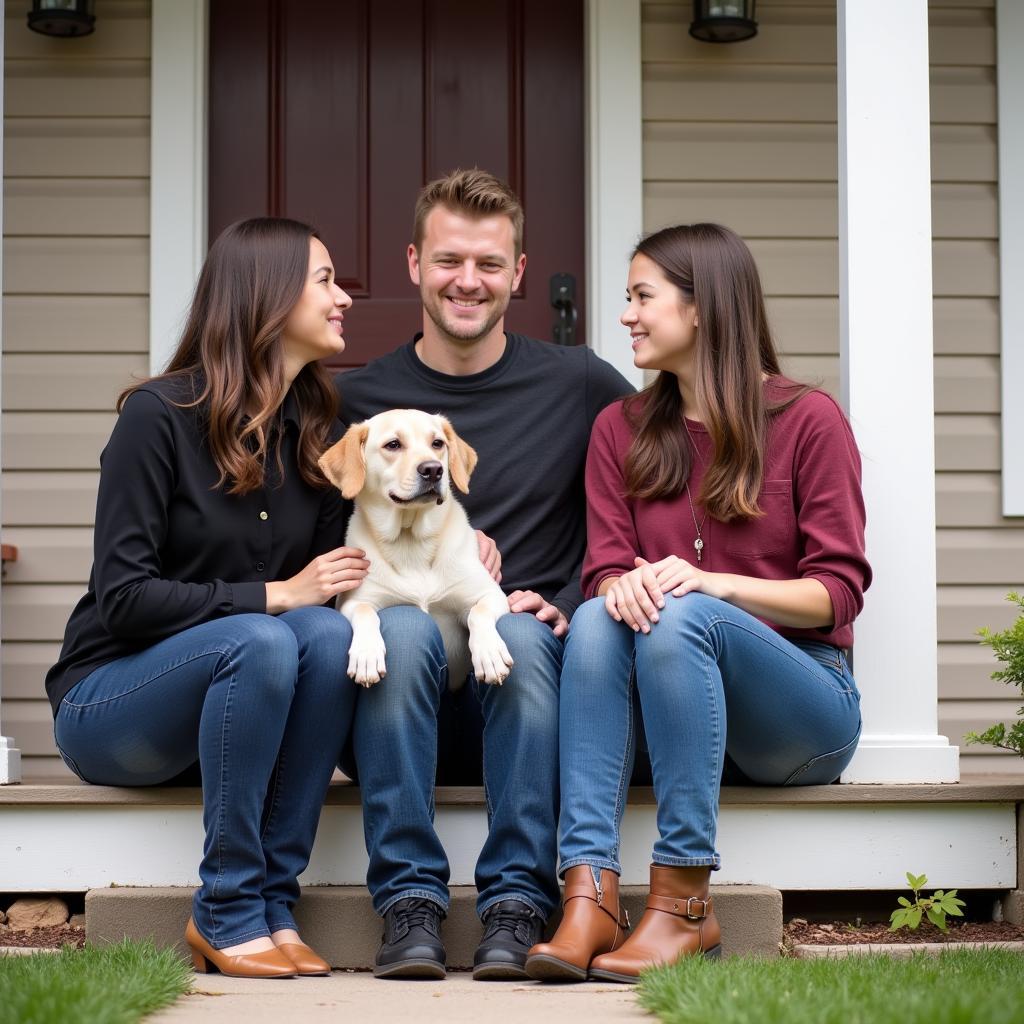 Happy Family with Adopted Dog in Sioux Falls