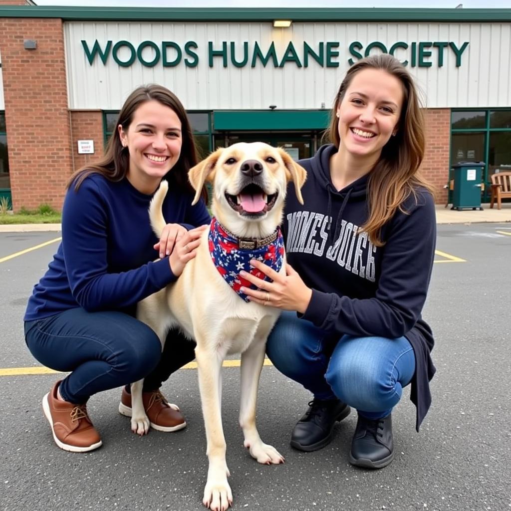 Family Adopts Dog at Woods Humane Society