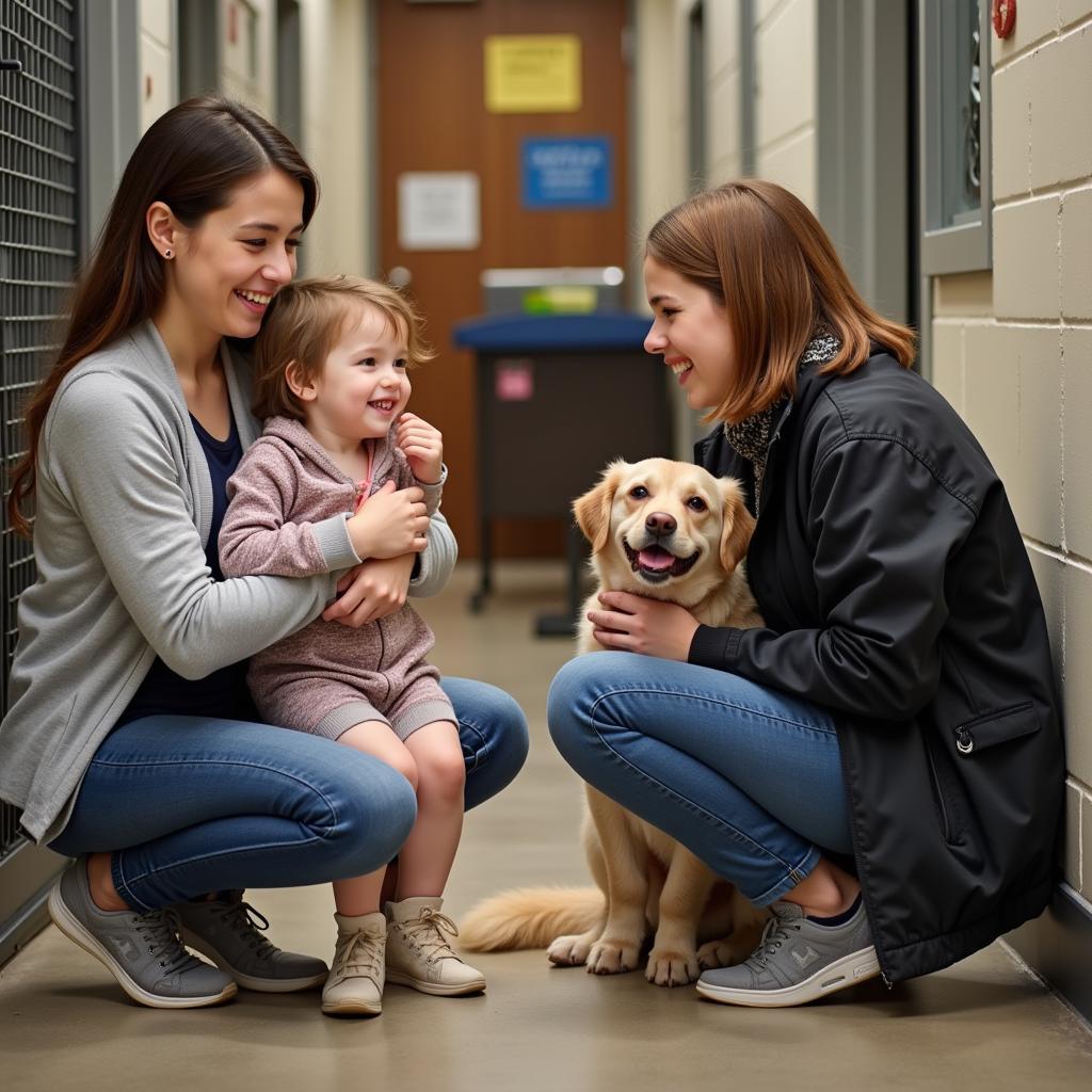 Happy Family Adopting a Dog at Berrien County Humane Society