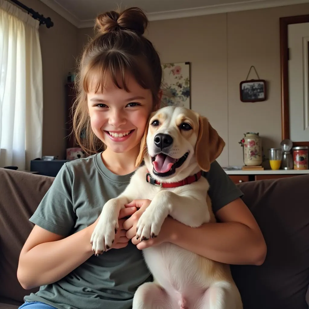 A happy family smiles as they adopt a dog from the Versailles KY Humane Society.