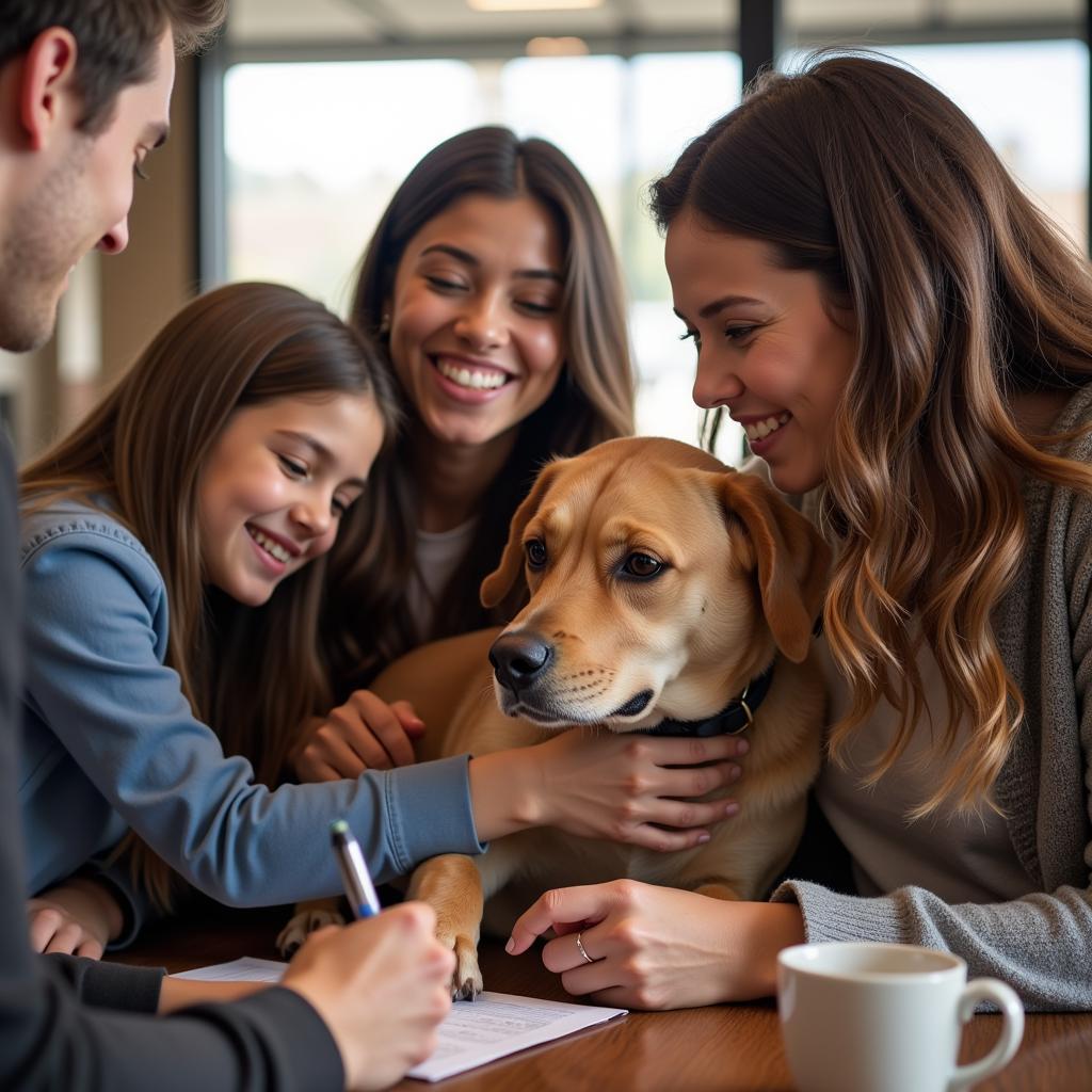 Happy Family Adopting a Dog at Humane Society Merced